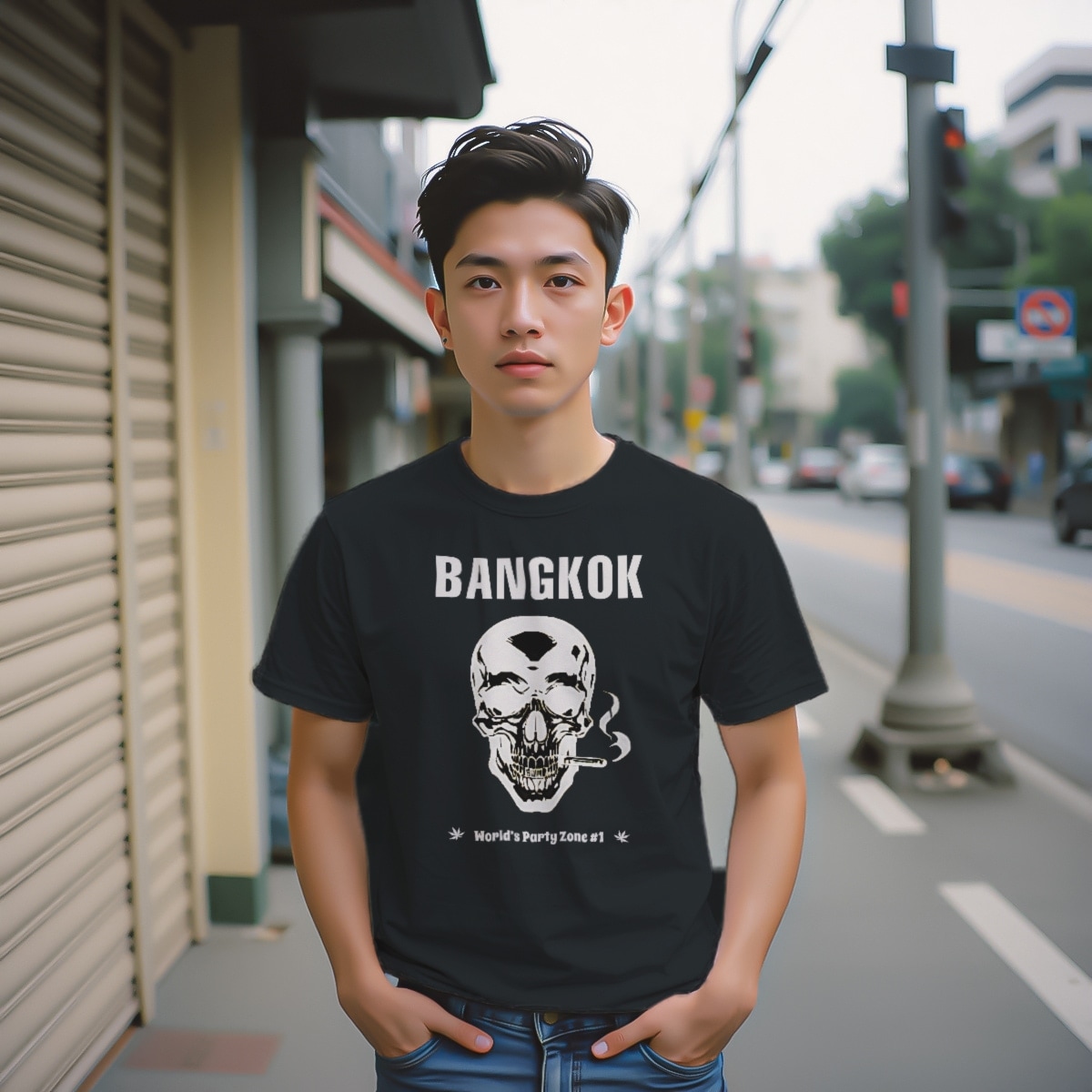 t-shirt-men-bangkok-party-zone-cotton-black